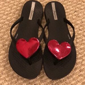 Ipanema Wave Heart II Kids‎ Flip Flops - Summer pink heart black